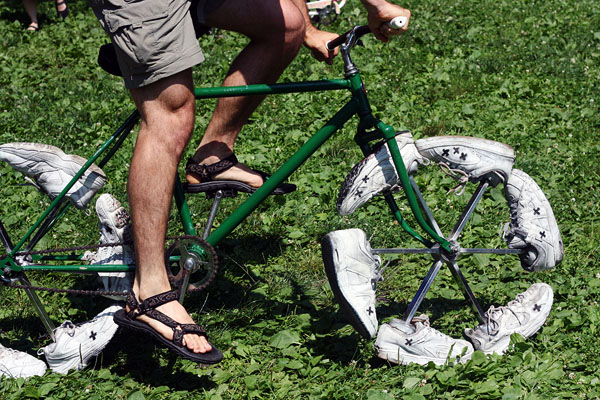 At Tour de Fat there was a corralled area with a bunch of crazy bikes inside 